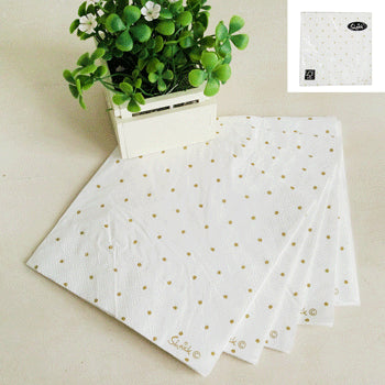 20pk 25x25cm Gold Dotty Napkin